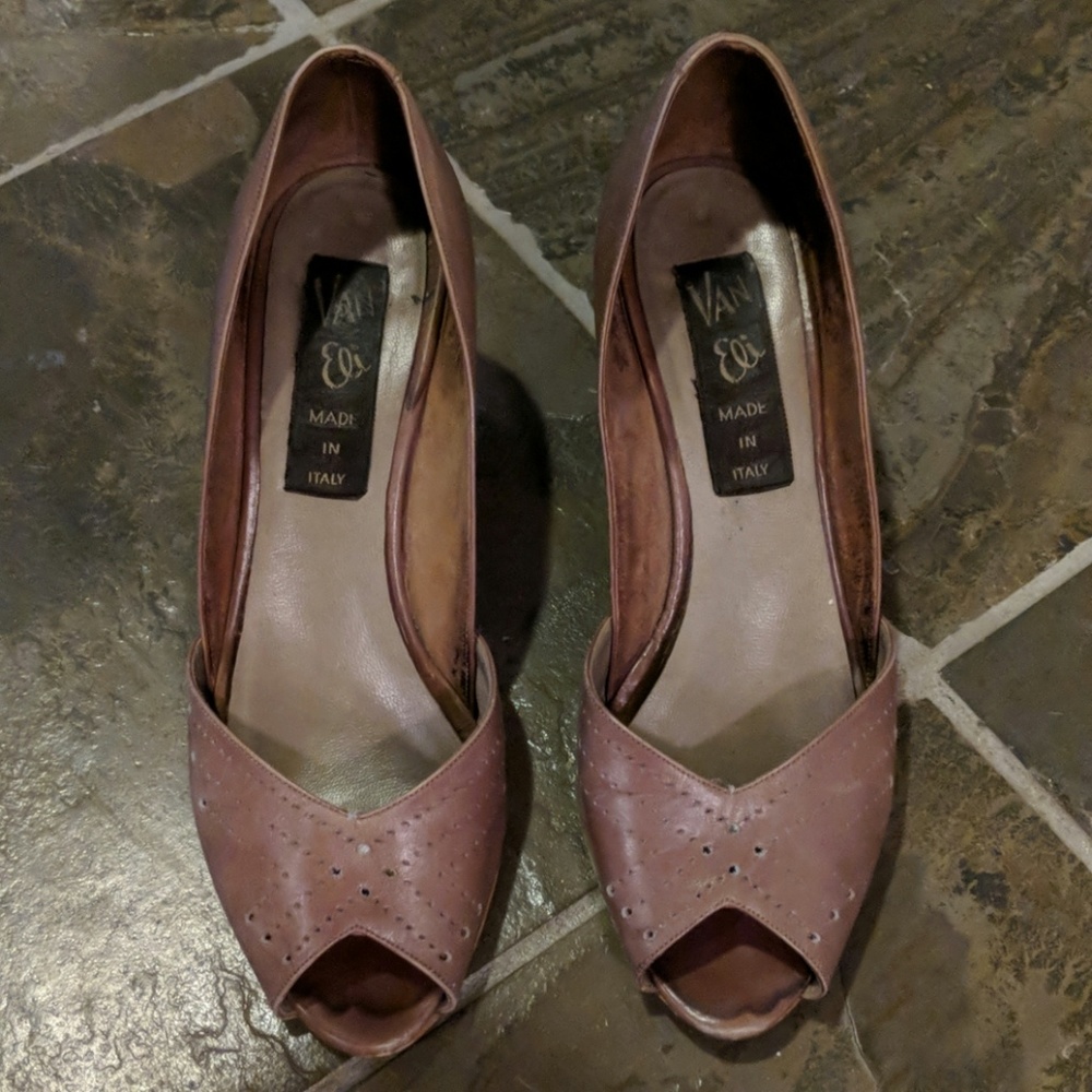 Vintage VanEli open toe pumps